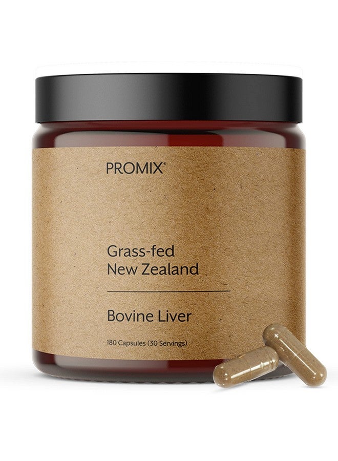 ProMix Nutrition Grass Fed Raw Beef Liver Supplement, Multivitamin Detox for Liver Health, Bioavailable Vitamin A, B12, D3, Heme Iron, 180 Gelatin Capsules - Image 1