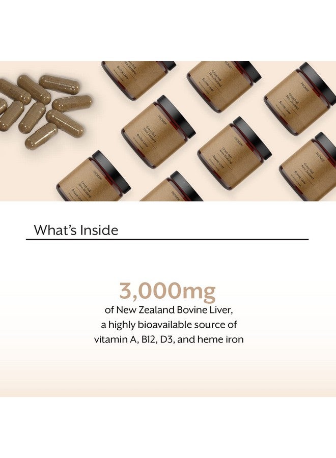 ProMix Nutrition Grass Fed Raw Beef Liver Supplement, Multivitamin Detox for Liver Health, Bioavailable Vitamin A, B12, D3, Heme Iron, 180 Gelatin Capsules - Image 3