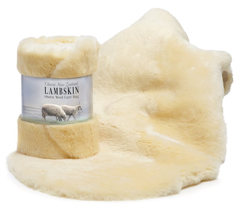 Desert Breeze Distributing Genuine New Zealand Baby Sheepskin 100 Natural Soft Shorn Wool Soothing Comfort All Seasons Size Large LRG 3436 inches in Length