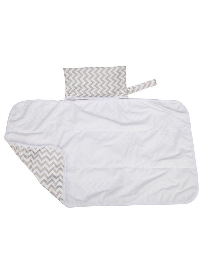 Baby Diaper Changing Mat Portable Foldable Washable Compact Travel Nappy Waterproof Play Mat 30Inx18.5In77Cmx47Cm (Grey Chevron)