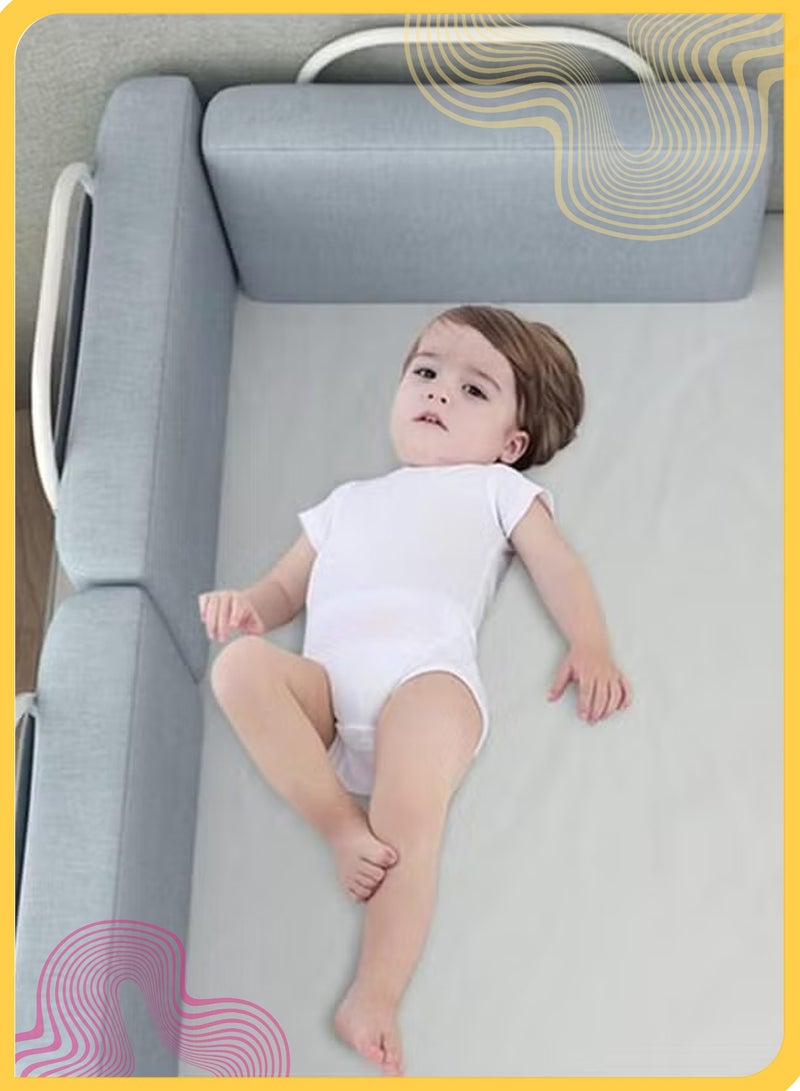 She&Little 2 Pack Baby Bed Rails,  Height Adjustable Bed Guard for Toddlers, Anti Fall Soft Safety Barrier, for Twin Full Queen Beds (60cm) - Image 4