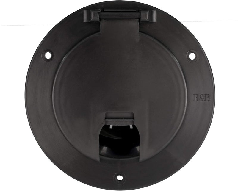 RecPro RV Black Power Cord Hatch Cover | UV-Stabilized Plastic | Snap Lock Door | Accepts up to 50 Amp Cord | Made in America - Image 2