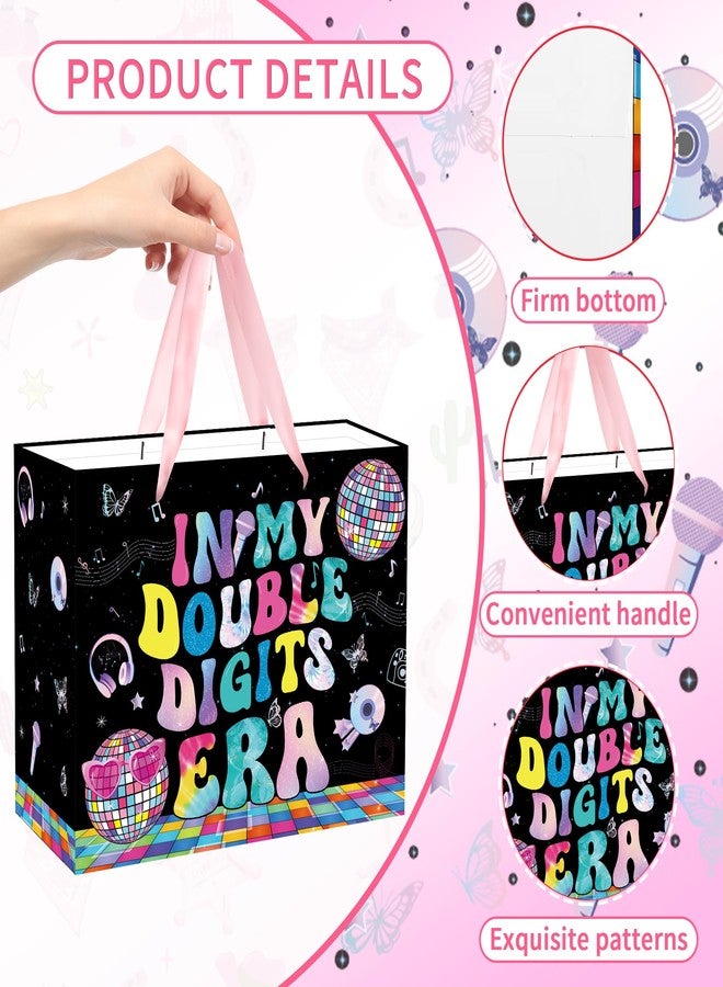 EoBeCy Large 10th Birthday Gift Bags for Girls, In My Double Digits Era Gift Bag with Tissue Paper and Card, Double Digits Wrapping Paper for 10 Year Old Birthday Decorations - Image 4