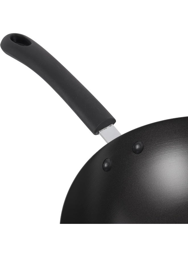 DELCASA مقلاة ديلكاسا غير لاصقة من الفولاذ الكربوني مع مقبض مقاوم للحرارة، بحجم 30 سم، أسود/مارون - Image 4