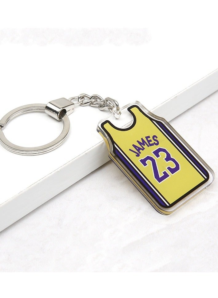 Generic NBA Jersey Keychain Kobe James Basketball Star Jordan Acrylic Keychain Wholesale Backpack Pendant