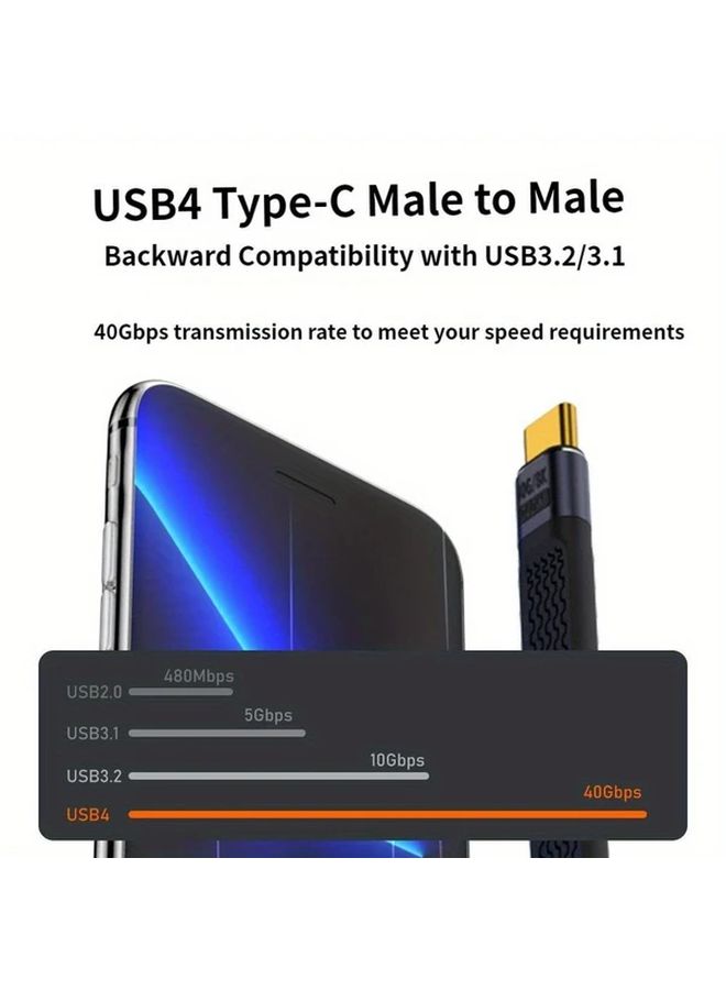 USB4 Straight M F Cable 40Gbps Fast Data Transfer 8K 60Hz Video PD 240W Fast Charge for Laptop - Image 4