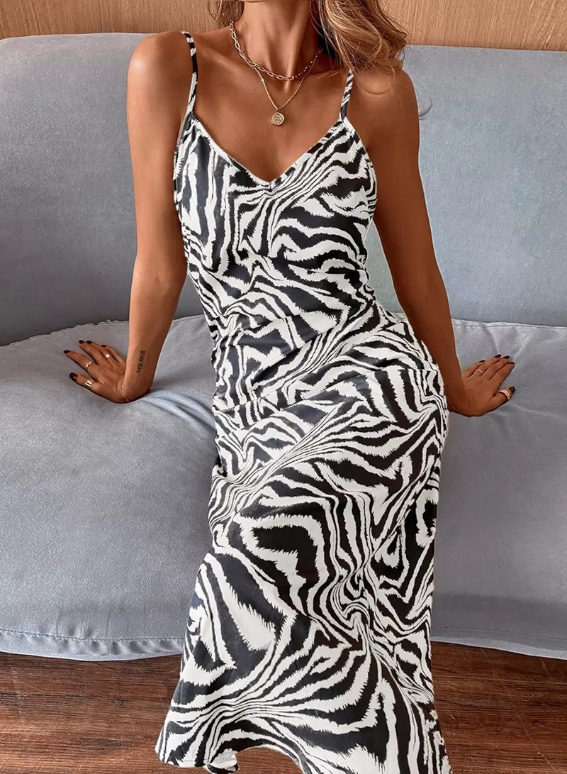 Zebra Striped Cami Dress  - Image 1