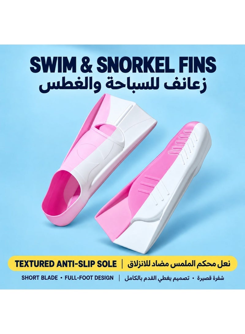 Prime Choice Diving Fins, Lightweight Snorkel Fins, Swim Heel Short Flippers, Adjustable Silicone Swimming Flippers, Diving Travel Trek Silicone Floating Full Foot Flippers, Snorkeling Training Kit For Girls - Image 2