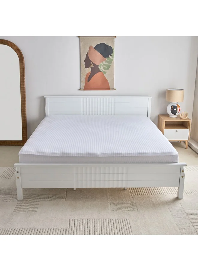 Home Box Hamilton Satin Stripe Super King Fitted Sheet 200 x 200 x 36 cm
