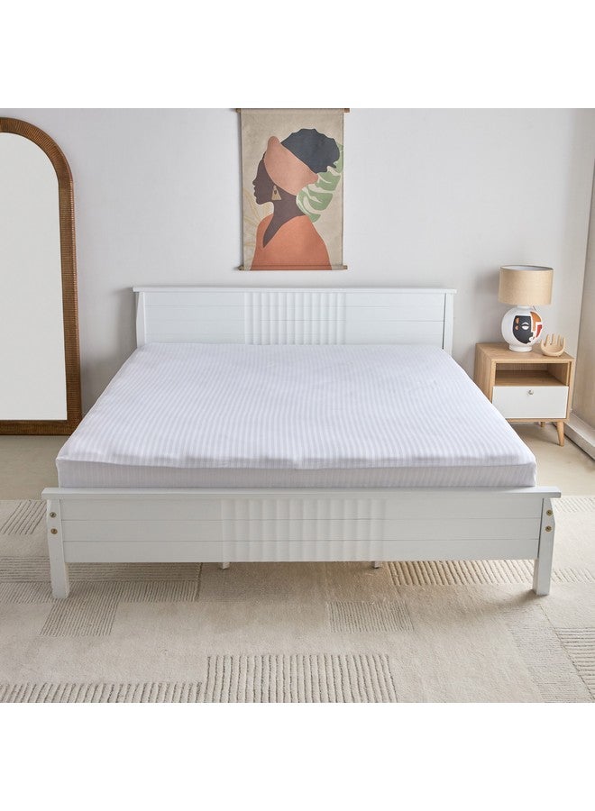 Home Box Hamilton Satin Stripe Super King Fitted Sheet 200 x 200 x 36 cm - Image 3