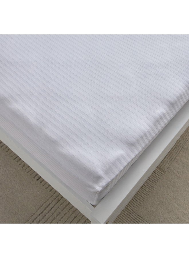 Home Box Hamilton Satin Stripe Super King Fitted Sheet 200 x 200 x 36 cm - Image 4
