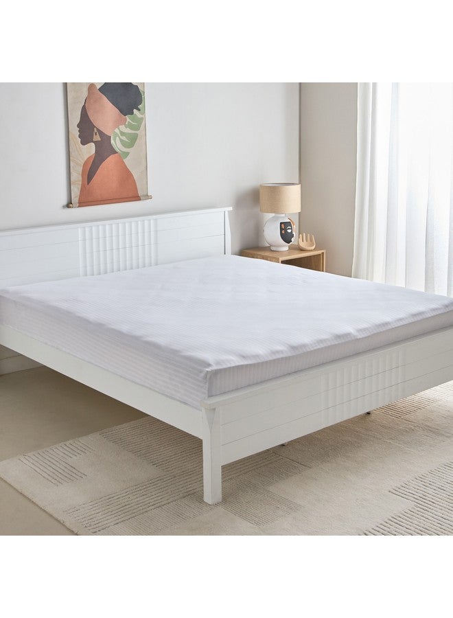 Home Box Hamilton Satin Stripe Super King Fitted Sheet 200 x 200 x 36 cm - Image 1