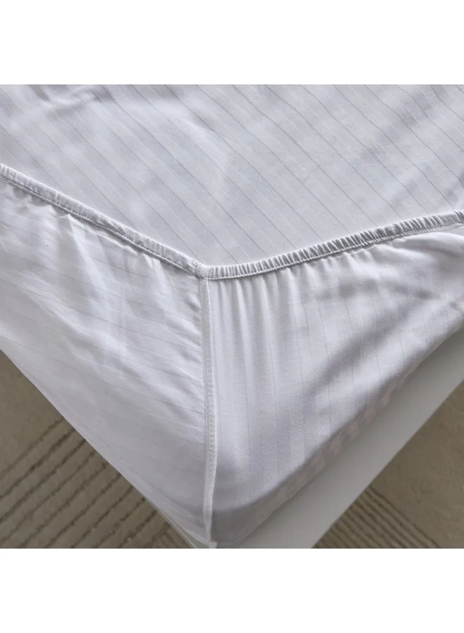 Home Box Hamilton Satin Stripe Super King Fitted Sheet 200 x 200 x 36 cm