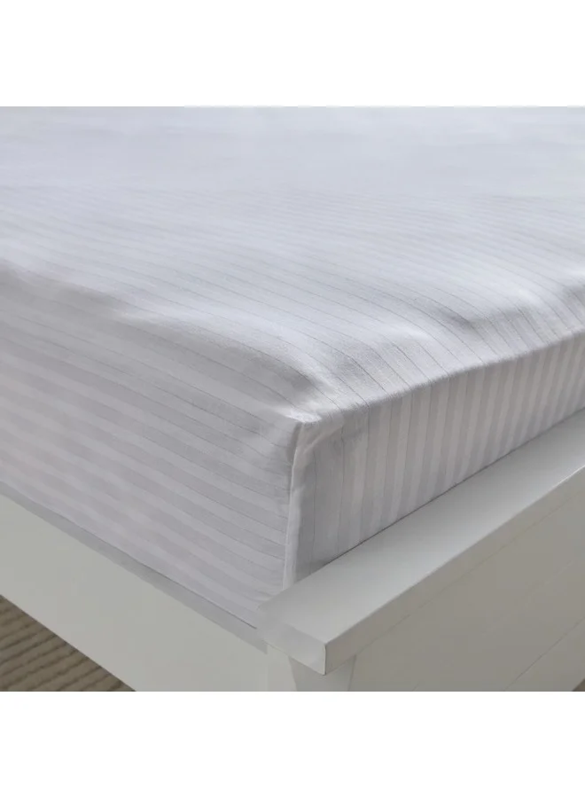 Home Box Hamilton Satin Stripe Super King Fitted Sheet 200 x 200 x 36 cm