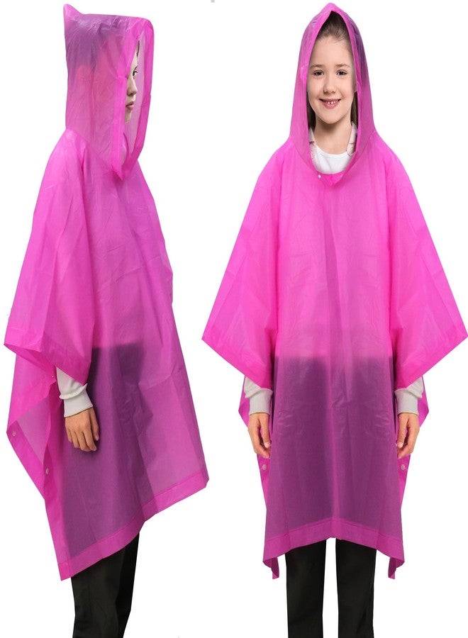ANYOO 2 Pack Raincoats for Kids Emergency Ponchos Reusable Rain Poncho with Hood Waterproof Rain Coats for Boys and Girls - Image 1