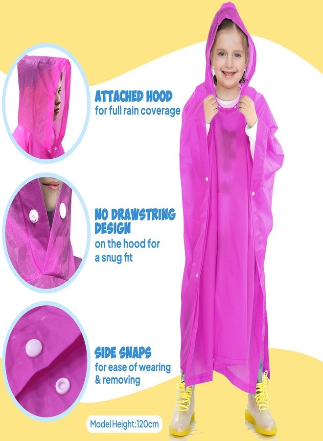 ANYOO 2 Pack Raincoats for Kids Emergency Ponchos Reusable Rain Poncho with Hood Waterproof Rain Coats for Boys and Girls - Image 3