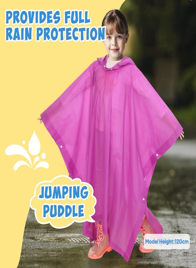 ANYOO 2 Pack Raincoats for Kids Emergency Ponchos Reusable Rain Poncho with Hood Waterproof Rain Coats for Boys and Girls - Image 5