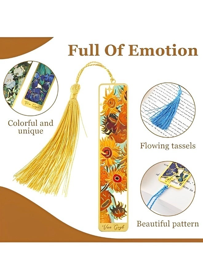 Van Gogh 4 PCS Van Gogh Oil Painting Retro Bookmarks With Tassel Durable Page Markers Gift for Book Lovers Readers Students Teachers - Image 3
