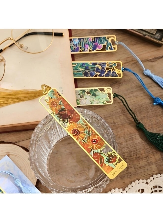 Van Gogh 4 PCS Van Gogh Oil Painting Retro Bookmarks With Tassel Durable Page Markers Gift for Book Lovers Readers Students Teachers - Image 4