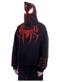 NIBEMINENT Autumn and winter American Y2K retro niche design Spider-Man hooded sweatshirt zipper cardigan national style high street loose jacket  - Image 3