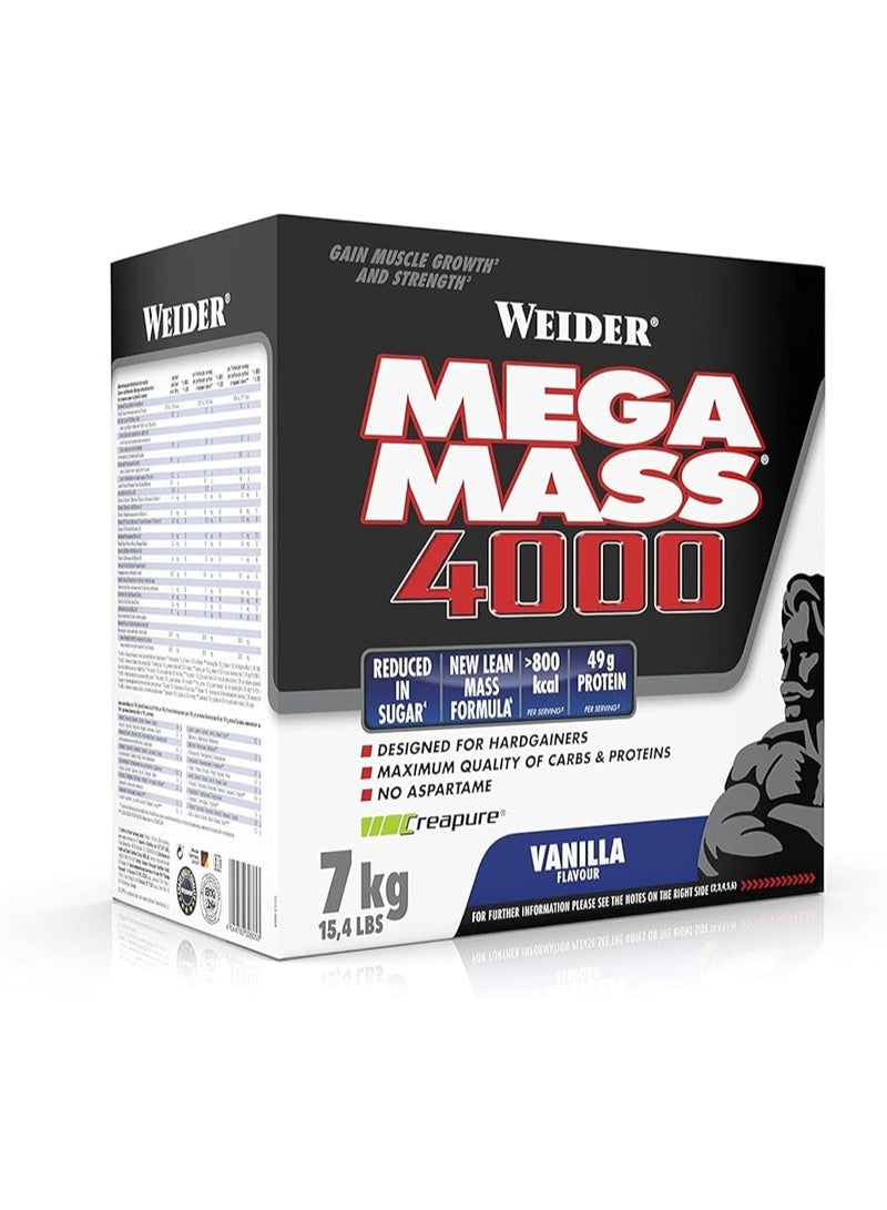 Weider Mega Mass 4000, 7kg – Vanilla Flavor - Image 1