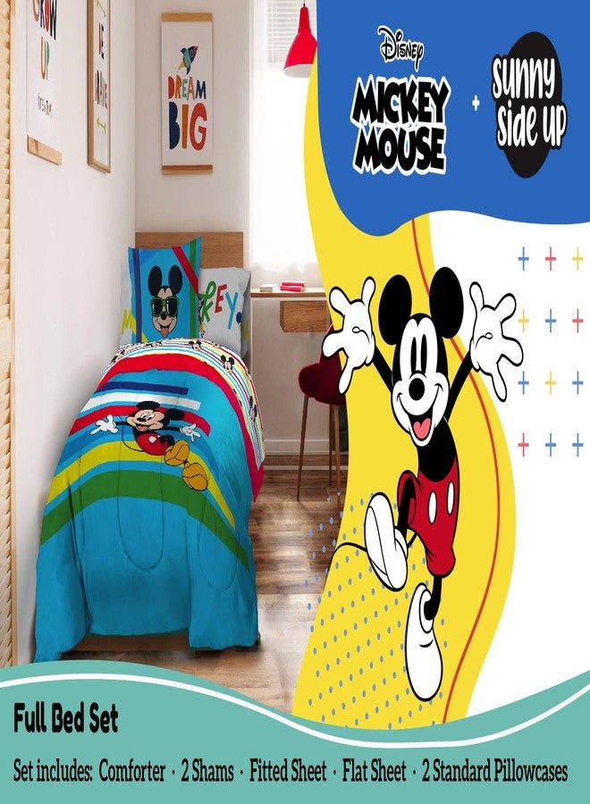 Sunny Side Up طقم لحاف ديزني ميكي ماوس الجانبي المشمس - 7 قطع لسرير الأطفال يشمل لحاف، ملاءات وغطاء وسادة - طقم سرير ميكروفايبر فائق النعومة - Image 2