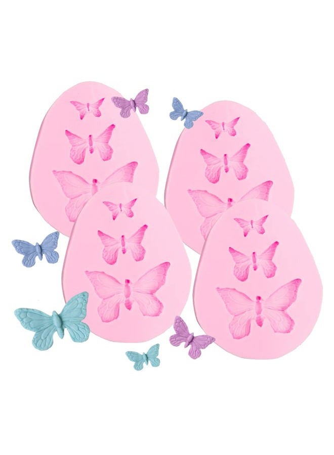 Delidge 4 Pack Butterfly Molds Silicone Mini Butterfly Fondant Mold Butterfly Chocolate Candy Mold for Cupcake,Sugar Crafts,DIY Polymer Clay and Cake Decorating (butterfly) - Image 1