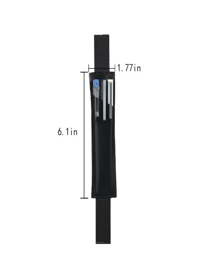 Much Hotter Adjustable Elastic Band Pen Holder, Pencil Holder, Pen Sleeve Pouch for Hardcover Journals, Notebooks, Planners, Fits Notebooks from 7" to 10” in Height, Hold 2 or 3 Pens, PU Leather, Detachable. - Image 2