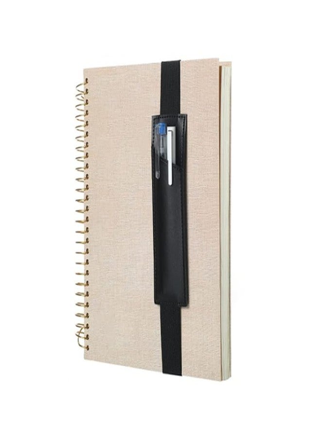 Much Hotter Adjustable Elastic Band Pen Holder, Pencil Holder, Pen Sleeve Pouch for Hardcover Journals, Notebooks, Planners, Fits Notebooks from 7" to 10” in Height, Hold 2 or 3 Pens, PU Leather, Detachable. - Image 3