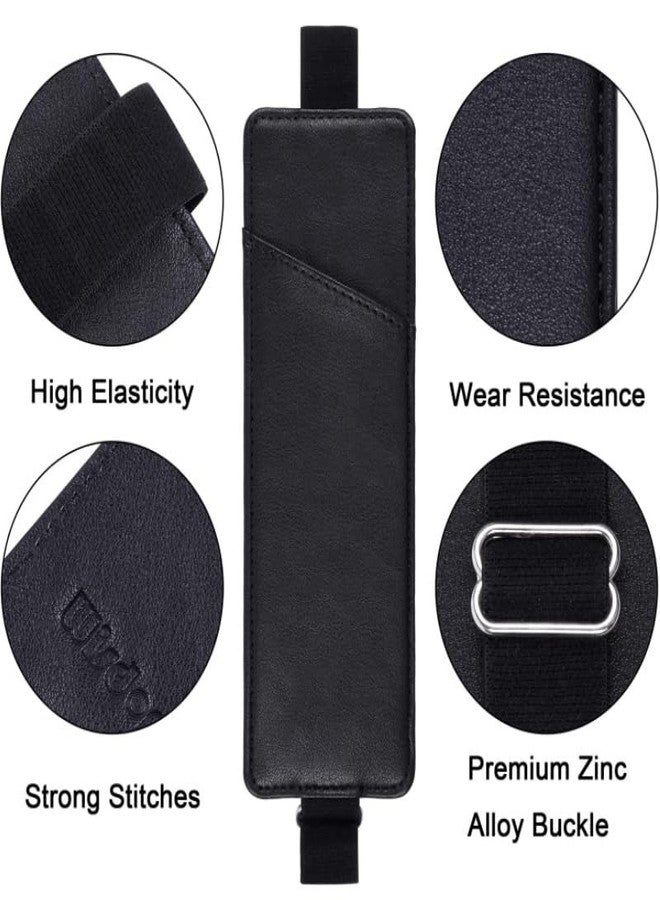 Much Hotter Adjustable Elastic Band Pen Holder, Pencil Holder, Pen Sleeve Pouch for Hardcover Journals, Notebooks, Planners, Fits Notebooks from 7" to 10” in Height, Hold 2 or 3 Pens, PU Leather, Detachable. - Image 5
