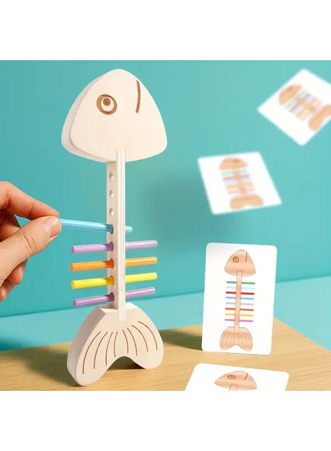 ألعاب عظام السمك المخططة الملونة - لعبة تعليمية لمهارات الحركة الدقيقة - هدية العطلات - Image 5