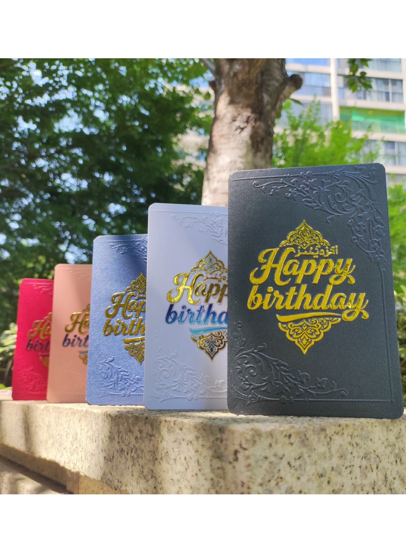 Premium Birthday Card with 2D Gold Foil and 2D Embossing Pattern，Luxury Black Happy Birthday to You Card With Envelope，Handmade Gift for Boyfriend,Mum,Daddy，Business Card