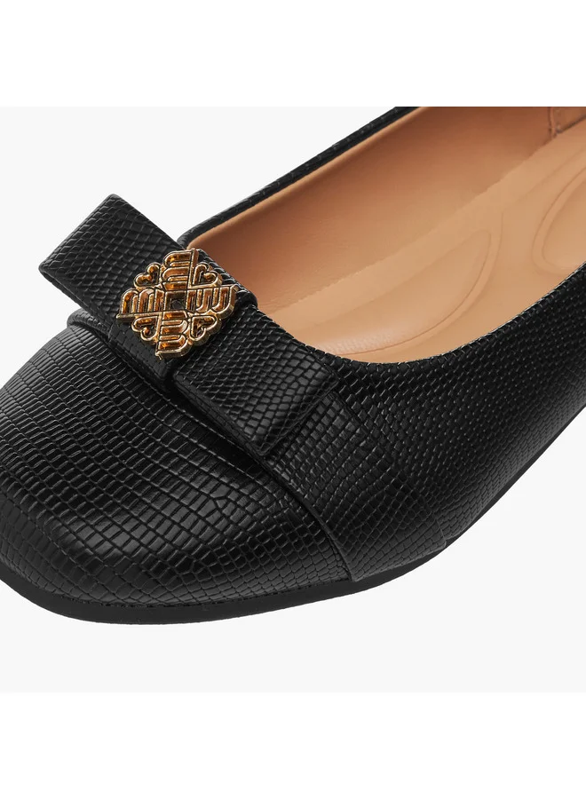 Little Missy Girls Metal Accent Slip-On Ballerina Shoes