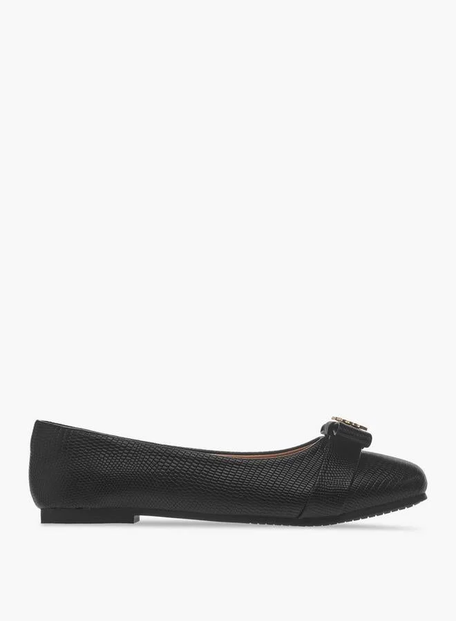 Metal Accent Slip-On Ballerina Shoes
