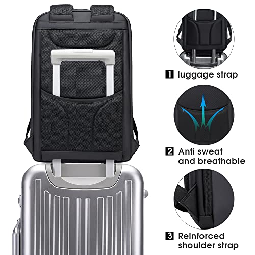 BANGE Business Smart Backpack Waterproof fit 15.6 Inch Laptop Backpack with USB Charging Port,Travel Durable Backpack (Grey) - Image 5