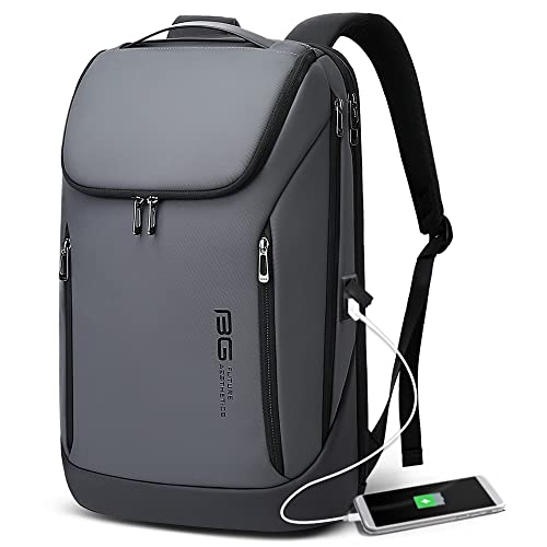 BANGE Business Smart Backpack Waterproof fit 15.6 Inch Laptop Backpack with USB Charging Port,Travel Durable Backpack (Grey) - Image 1