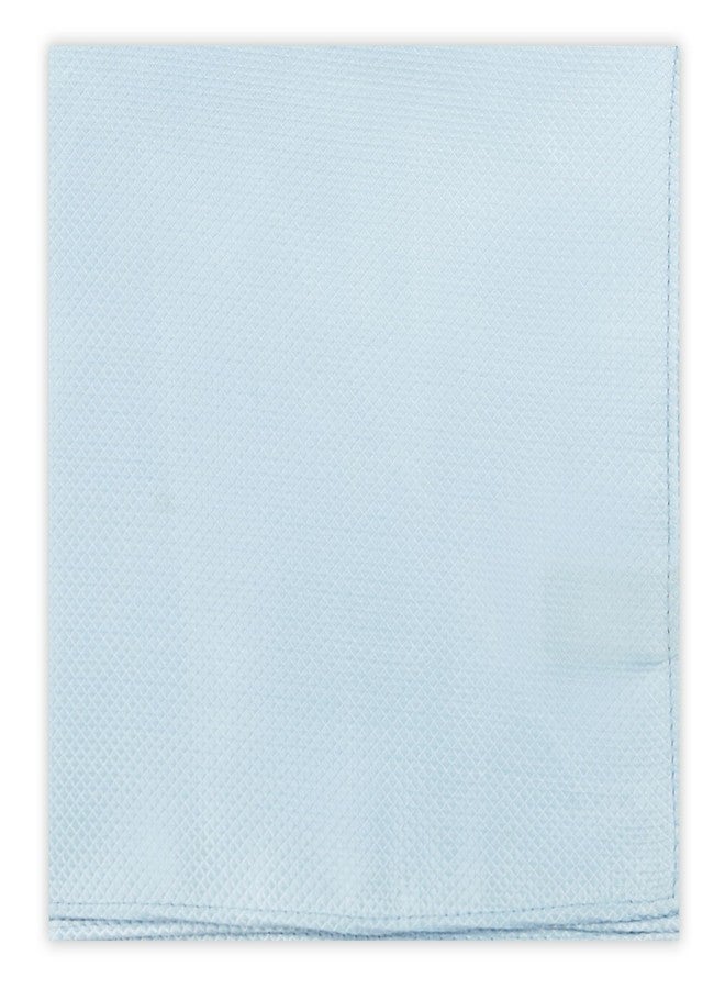 Jacob Alexander Woven Subtle Mini Squares Pocket Square Handkerchief - Sky Blue - Image 1