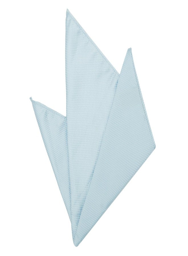 Jacob Alexander Woven Subtle Mini Squares Pocket Square Handkerchief - Sky Blue - Image 2