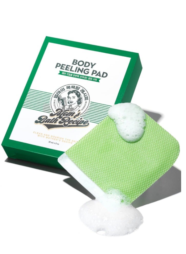 Moms Bath Recipe Body Peeling Pad Original All in One Bubble Body Wash and Scrub Gloves with Honey and Yogurt Exfoliating Mitts for Dead and Cells Skin Retexturizing Pads 8 Sheets - Image 1