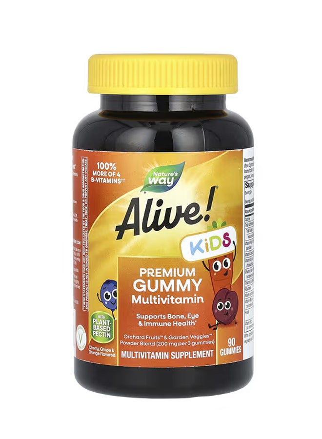 Alive Kids Premium Gummy Multivitamin Cherry Grape Orange 90 Gummies