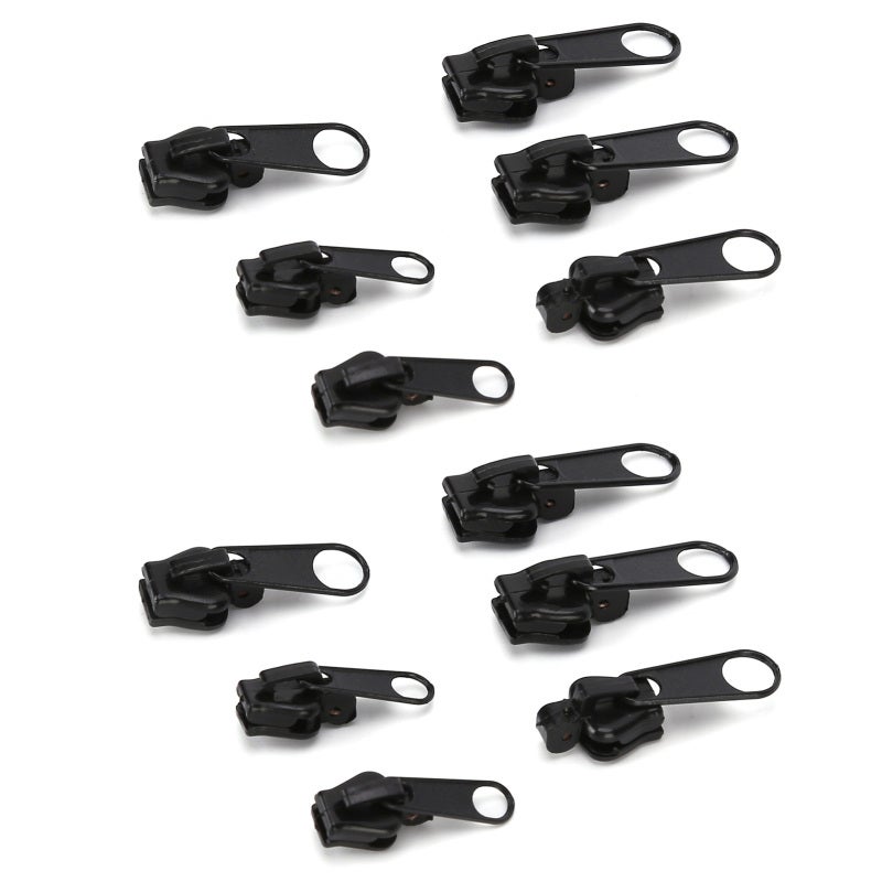 12Pcs Universal Zipper Head Repair Kit Replacement for DIY Jackets Jeans Trousers Coats WalletsBlack - Image 5