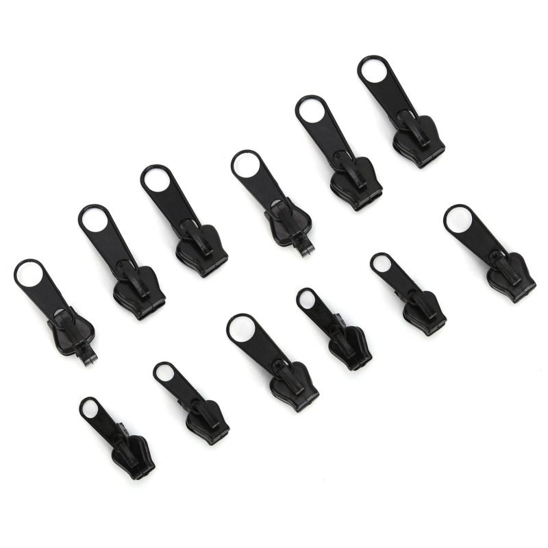12Pcs Universal Zipper Head Repair Kit Replacement for DIY Jackets Jeans Trousers Coats WalletsBlack - Image 3