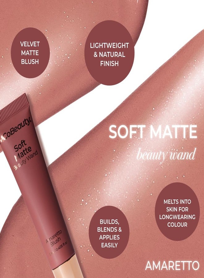 MCoBeauty عصا الجمال مات غير لامع من MCoBeauty، أحمر خدود أماريتو، لمسة مخملية من لون قابل للبناء، مستحضرات تجميل نباتية، خالية من التجارب على الحيوانات - Image 2