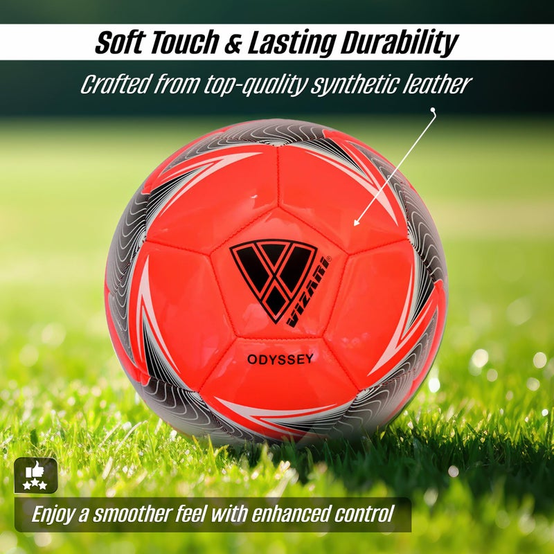 Vizari Odyssey Soccer Ball | Durable and Firm Youth Soccer Ball | Junior Soccer Ball with Premium TPU Casing | Outdoor Soccer Ball for Boys & Girls (Pack of 1, 6 & 12) - Image 2