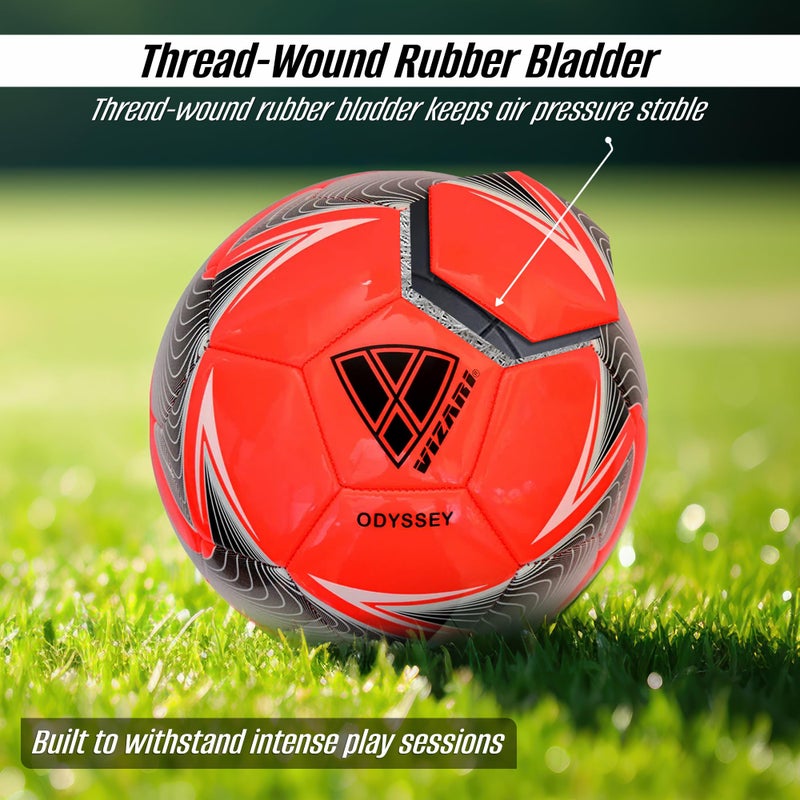 Vizari Odyssey Soccer Ball | Durable and Firm Youth Soccer Ball | Junior Soccer Ball with Premium TPU Casing | Outdoor Soccer Ball for Boys & Girls (Pack of 1, 6 & 12) - Image 4