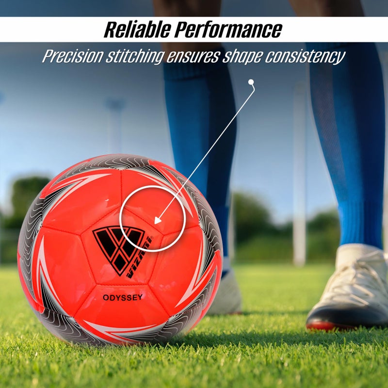 Vizari Odyssey Soccer Ball | Durable and Firm Youth Soccer Ball | Junior Soccer Ball with Premium TPU Casing | Outdoor Soccer Ball for Boys & Girls (Pack of 1, 6 & 12) - Image 3