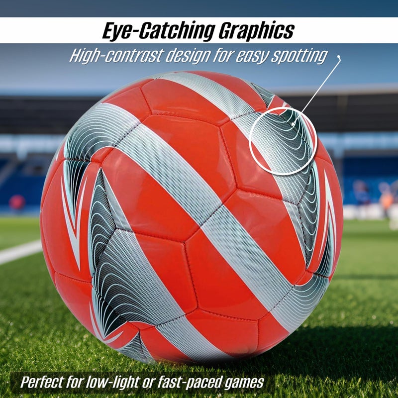Vizari Odyssey Soccer Ball | Durable and Firm Youth Soccer Ball | Junior Soccer Ball with Premium TPU Casing | Outdoor Soccer Ball for Boys & Girls (Pack of 1, 6 & 12) - Image 5