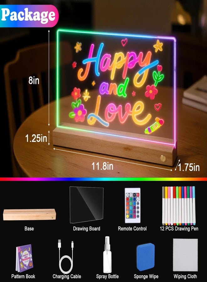 BUSOHA LED Light Up Drawing Board for Kids - Detachable Kids Note Board Toy with Remote Control,Thickened Acrylic Board,Dry Erase Board Drawing Tablet,12 Markers Trendy Gift for Girls - Image 2