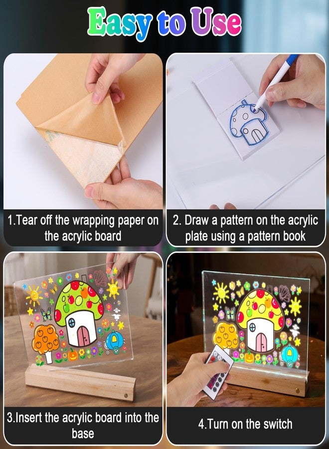 BUSOHA LED Light Up Drawing Board for Kids - Detachable Kids Note Board Toy with Remote Control,Thickened Acrylic Board,Dry Erase Board Drawing Tablet,12 Markers Trendy Gift for Girls - Image 3
