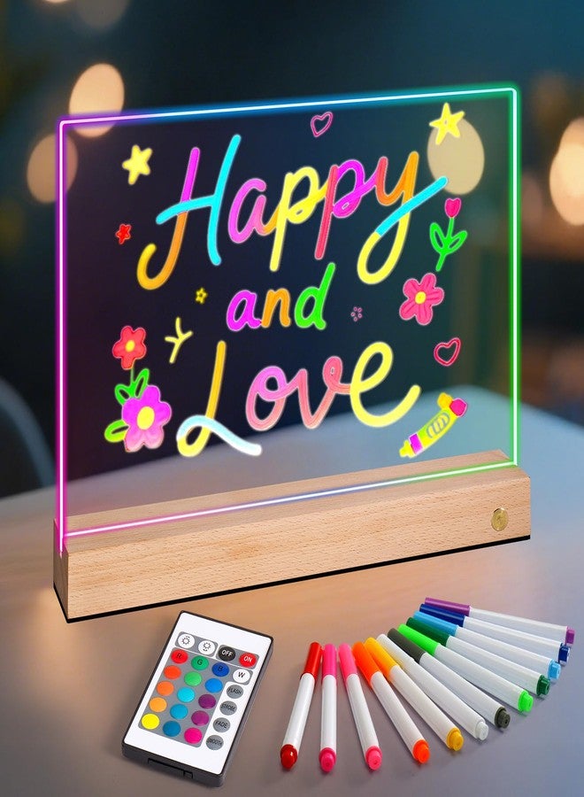 BUSOHA LED Light Up Drawing Board for Kids - Detachable Kids Note Board Toy with Remote Control,Thickened Acrylic Board,Dry Erase Board Drawing Tablet,12 Markers Trendy Gift for Girls - Image 1